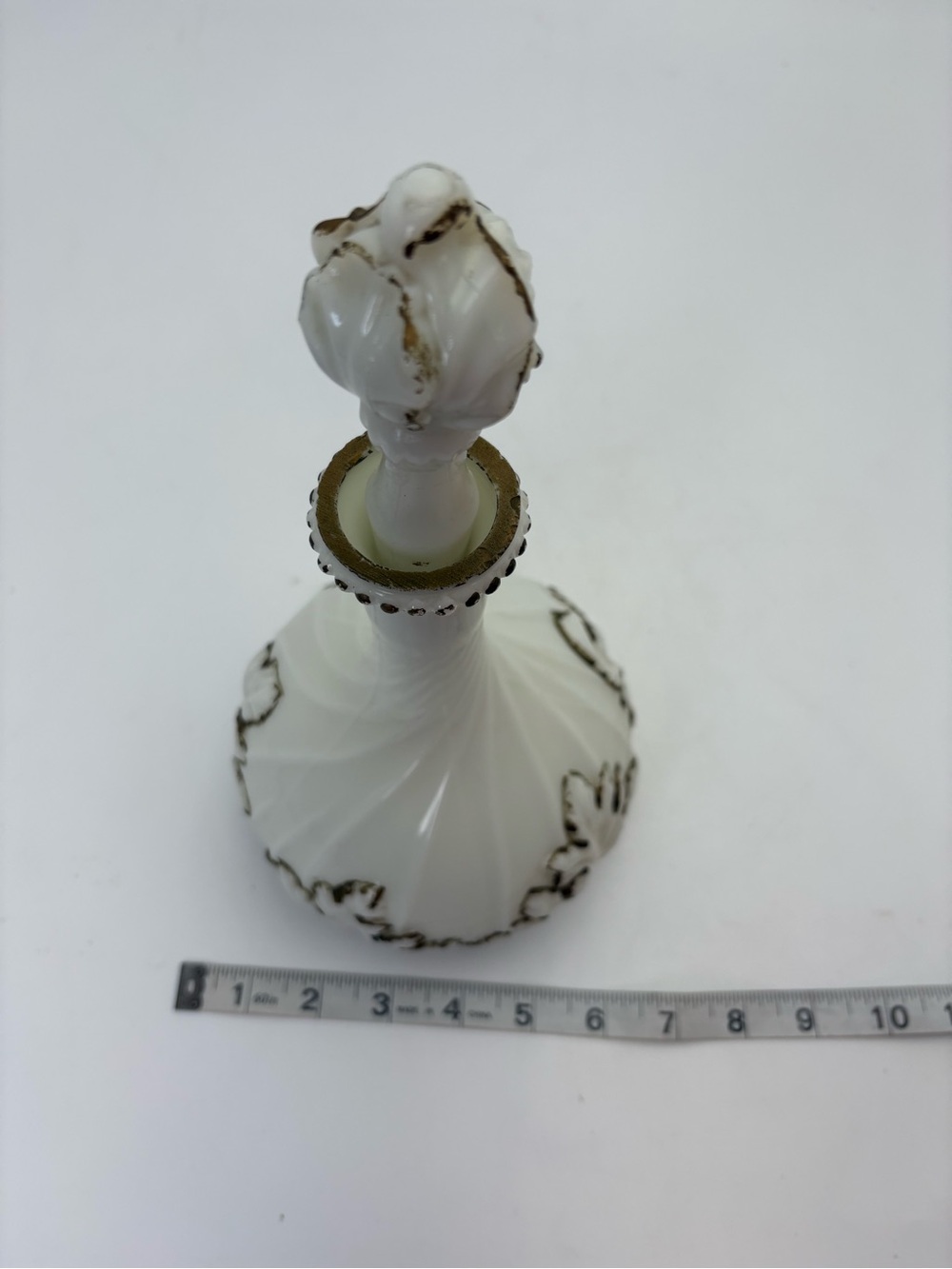 Antique Milk Glass Apothecary Vanity Bottle - Picture 13 of 13
